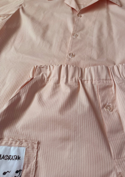 SHORT COTTON PEACH STRIPES PIJAMAS