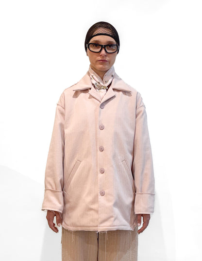 Cotton Pink Overshirt Puffer Jacket