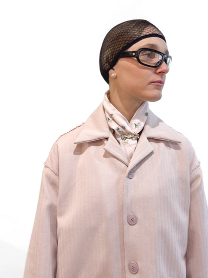 Cotton Pink Overshirt Puffer Jacket