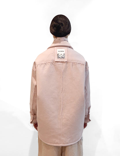 Cotton Pink Overshirt Puffer Jacket