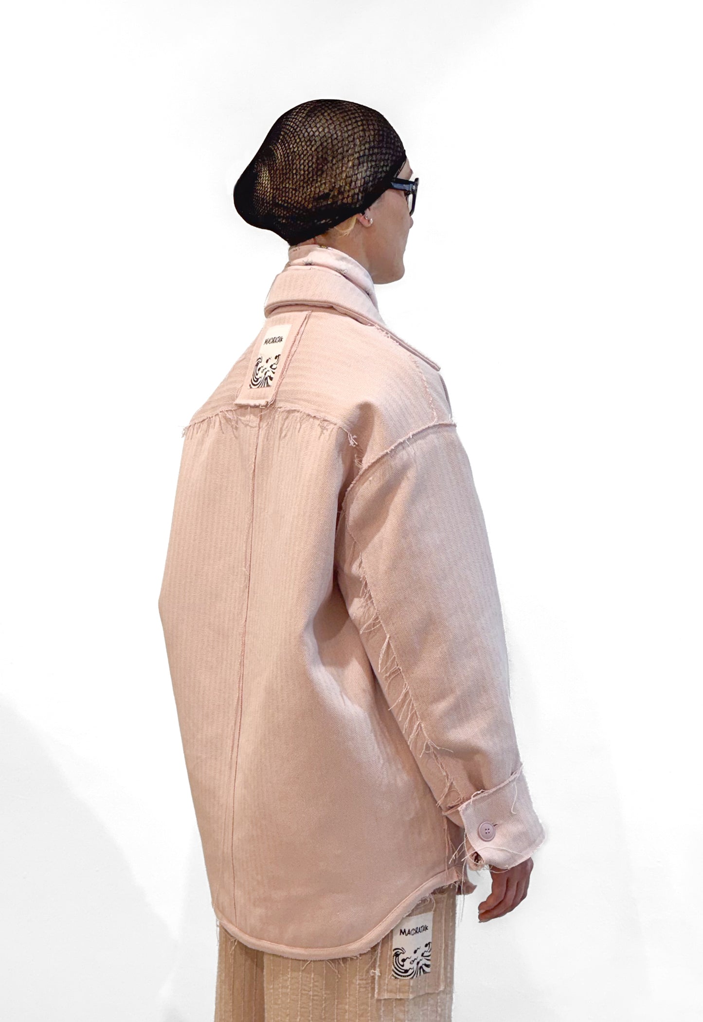Cotton Pink Overshirt Puffer Jacket