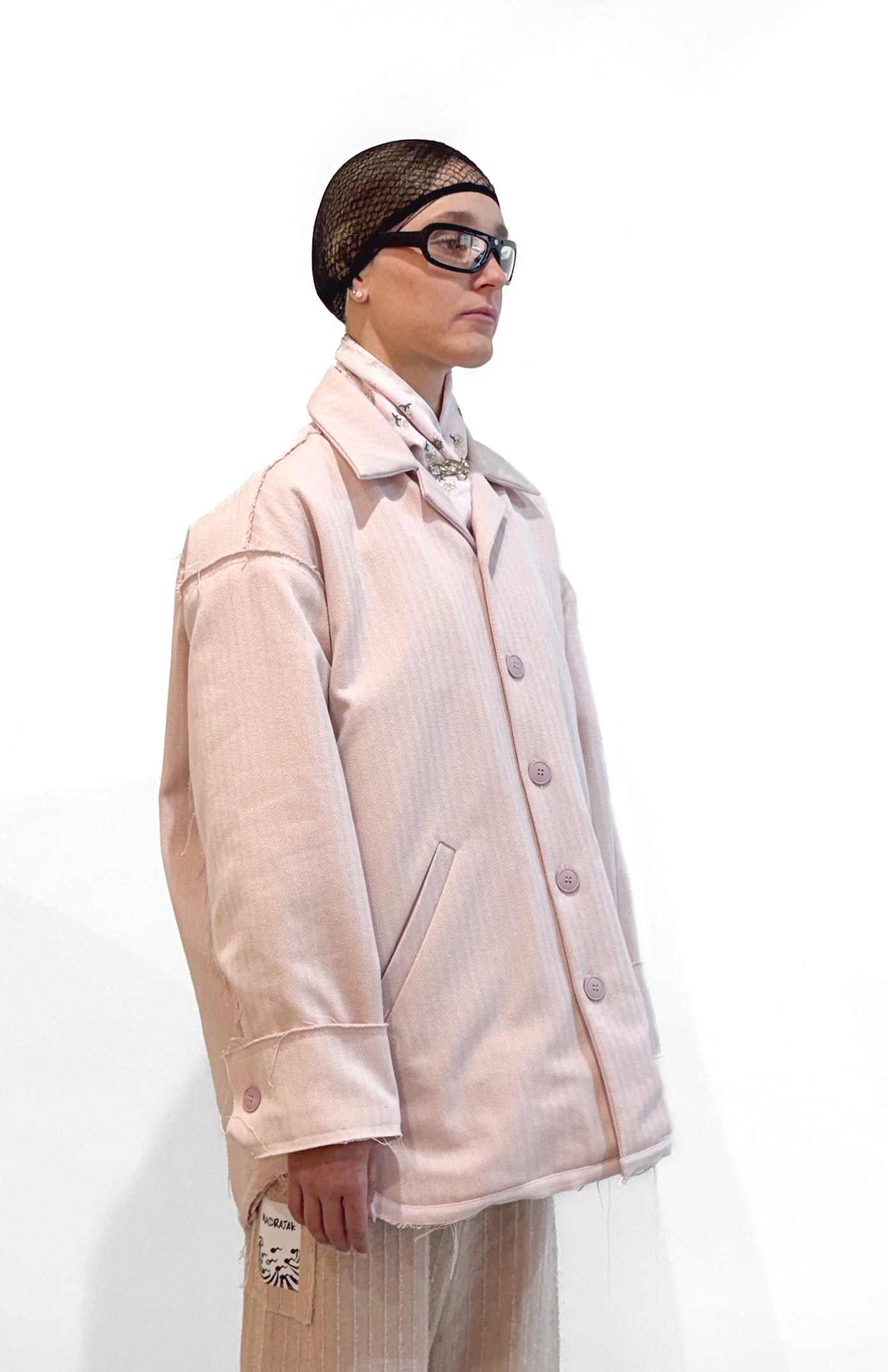 Cotton Pink Overshirt Puffer Jacket